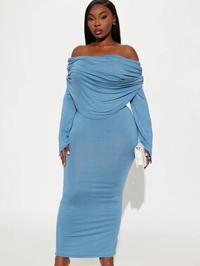 Draped In Love Off Shoulder Maxi Skirt Set